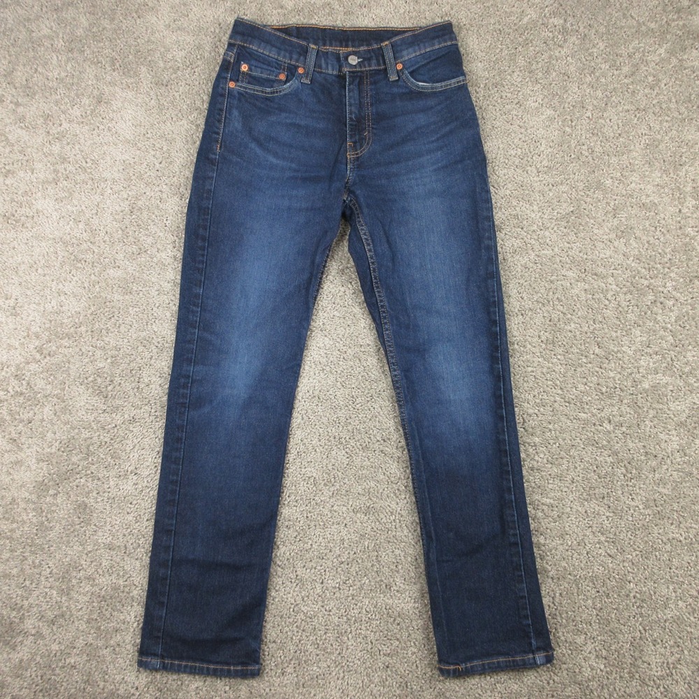 Levis Jeans Mens 30x30 Blue 511 Slim Straight Faded Whisker Dark Wash Denim Pant
